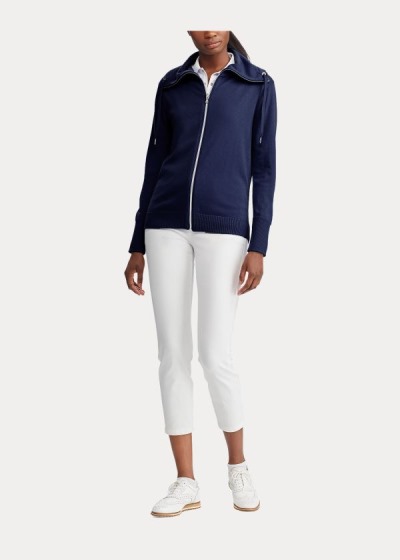 Sueter Ralph Lauren Mujer Azul Marino - Zip Funnelneck Golf - UYORI6702